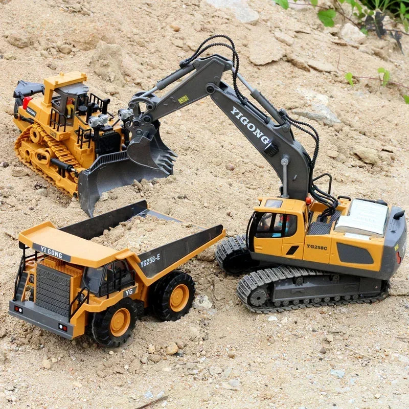Remote Controlled Excavator Alloy Engineering Car Boy Bulldozer Remote Controlled Car Truck Toys 2.4G Toys Children's Car Gifts