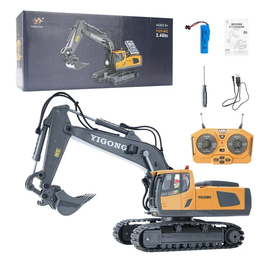 Remote Controlled Excavator Alloy Engineering Car Boy Bulldozer Remote Controlled Car Truck Toys 2.4G Toys Children's Car Gifts